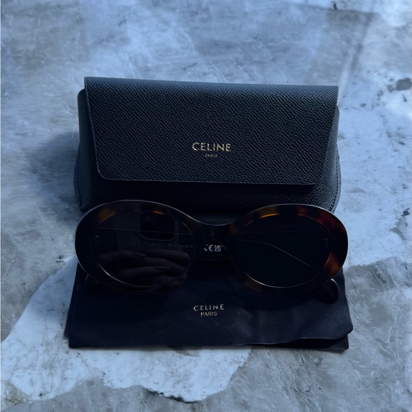 Celine Tortoise Shell Women's Sunglasses - Picture 2 of 5